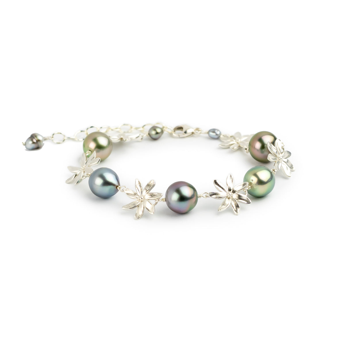 Pastel Daydream Tiaré Sterling Silver Tahitian Pearl Bracelet