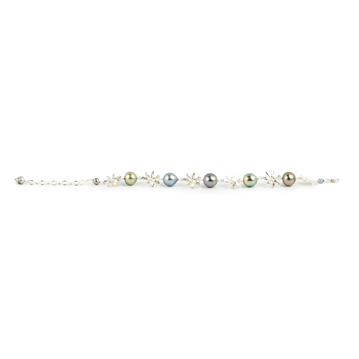Pastel Daydream Tiaré Sterling Silver Tahitian Pearl Bracelet