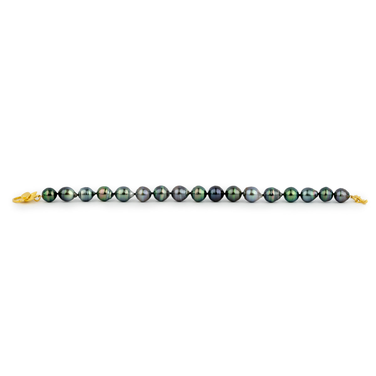 Flashy Purple Green 9-10mm Circled Tahitian Pearl Bracelet
