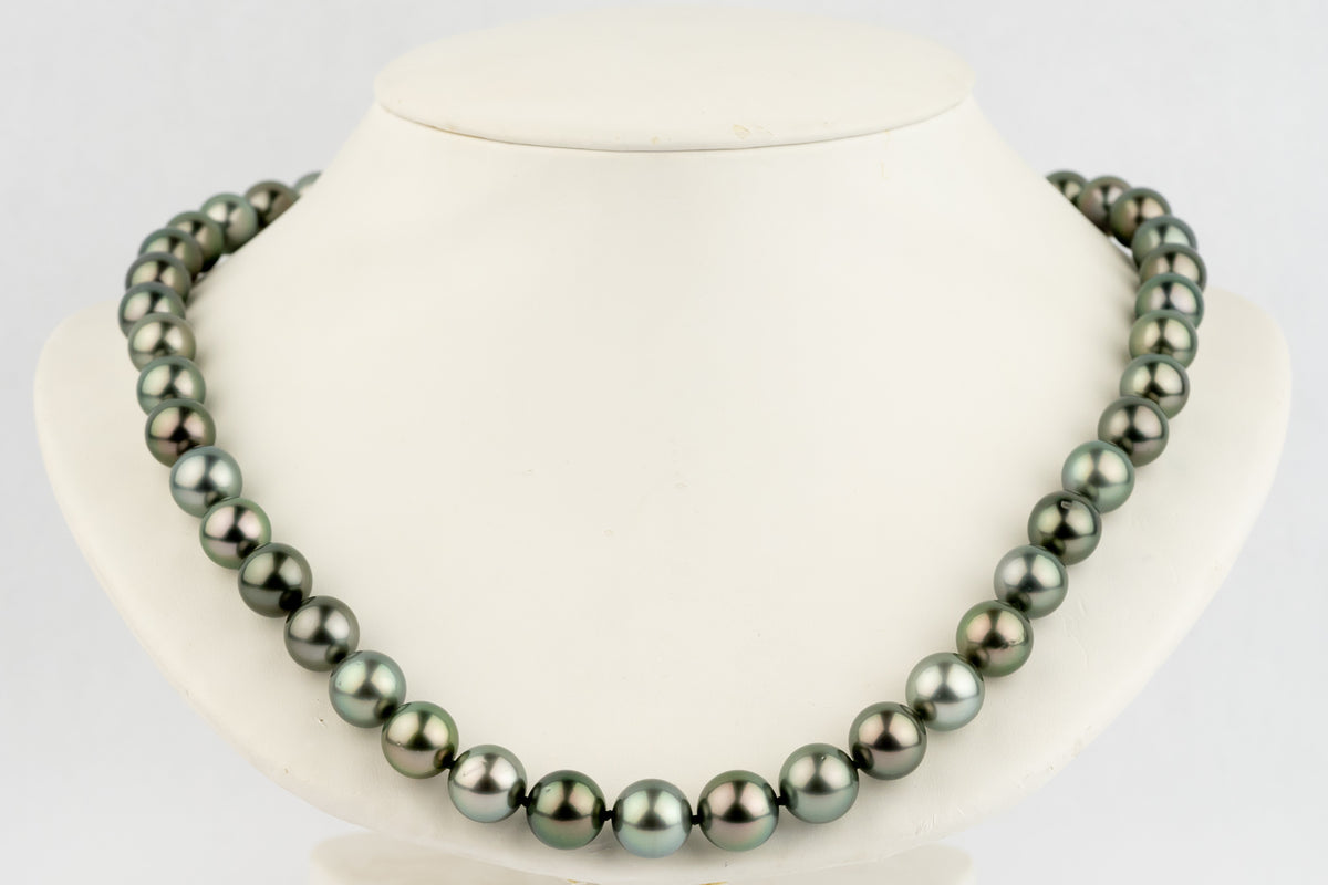 Green Aurora 9.7-11.7mm Tahitian Pearl Strand