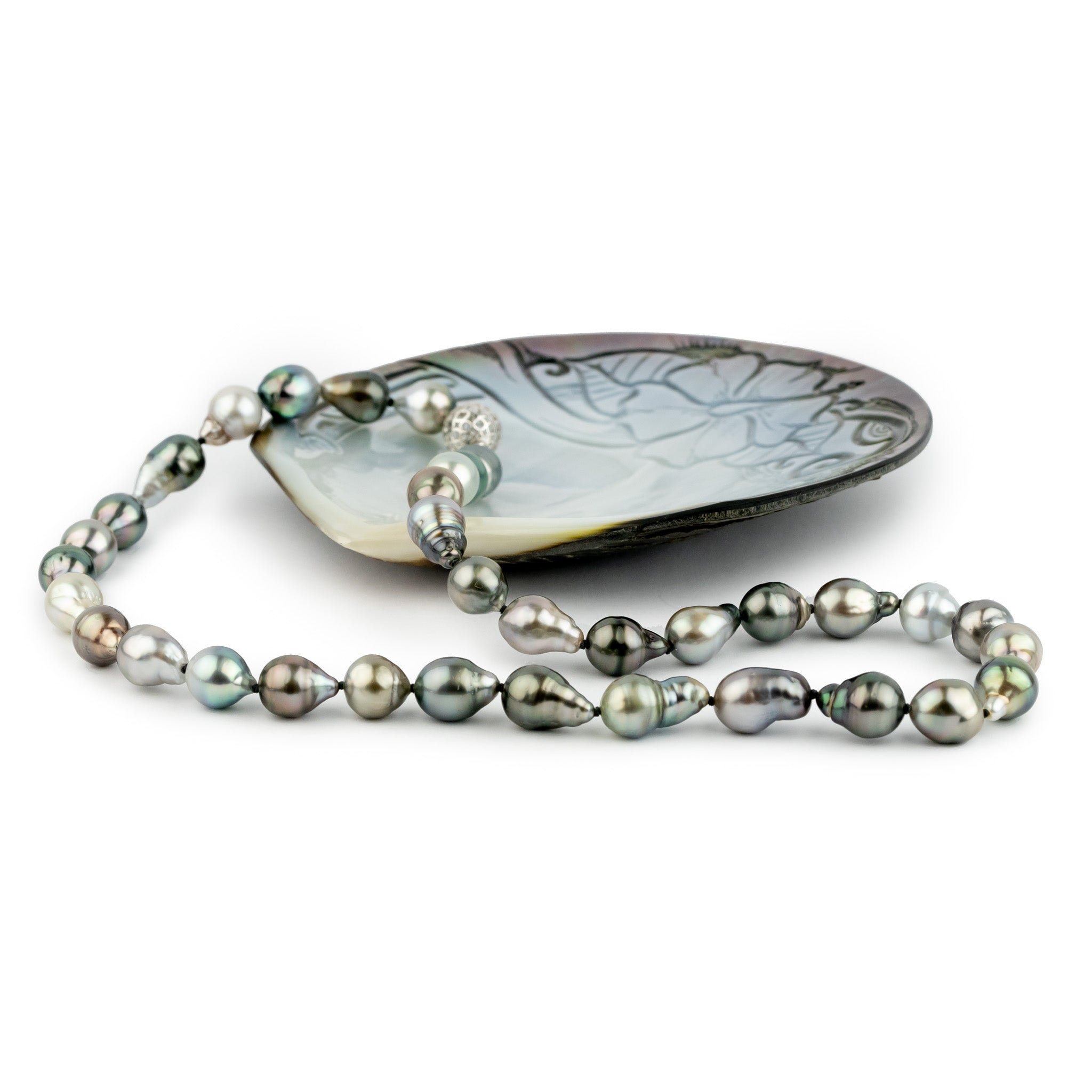 Tropical Sunrise Baroque 9-10.1mm Tahitian Pearl Strand