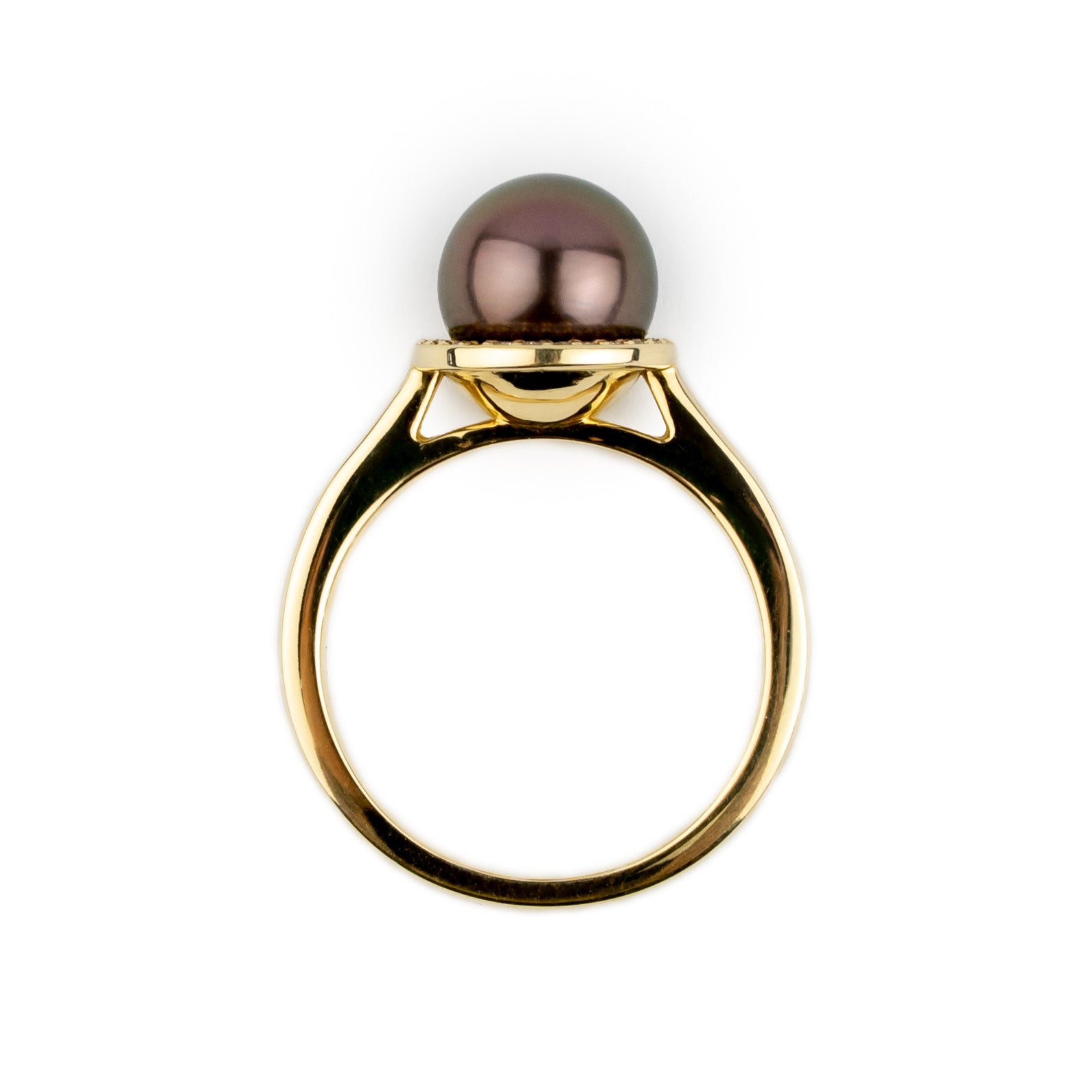 Tahitian Pearl & Diamond Halo Ring