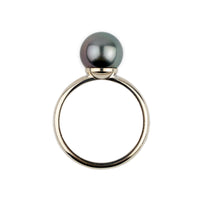 Rainbow Glow 9.2mm Tahitian Pearl Ring on 14K White Gold