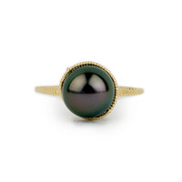 Plum Green Tahitian Pearl Mermaid Ring