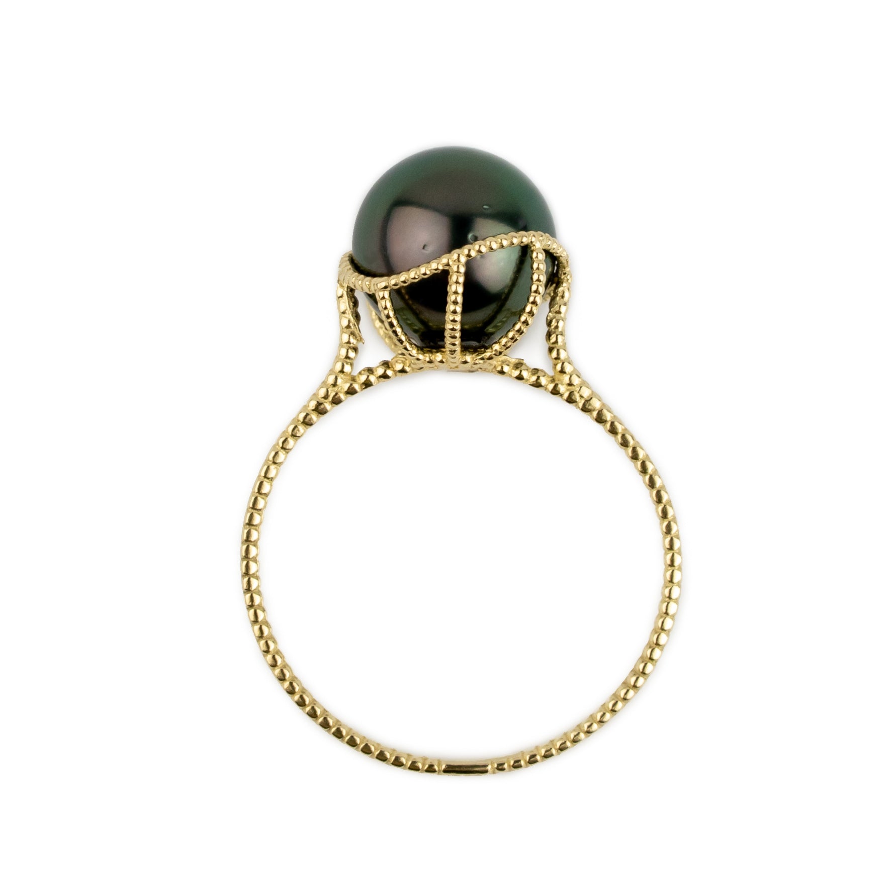 Plum Green Tahitian Pearl Mermaid Ring