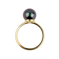 Tropical Purple 9.4mm Tahitian Pearl Ring on 14K Yellow Gold