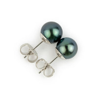 Deep Sea 8.2-8.6mm Tahitian Pearl Stud Earrings
