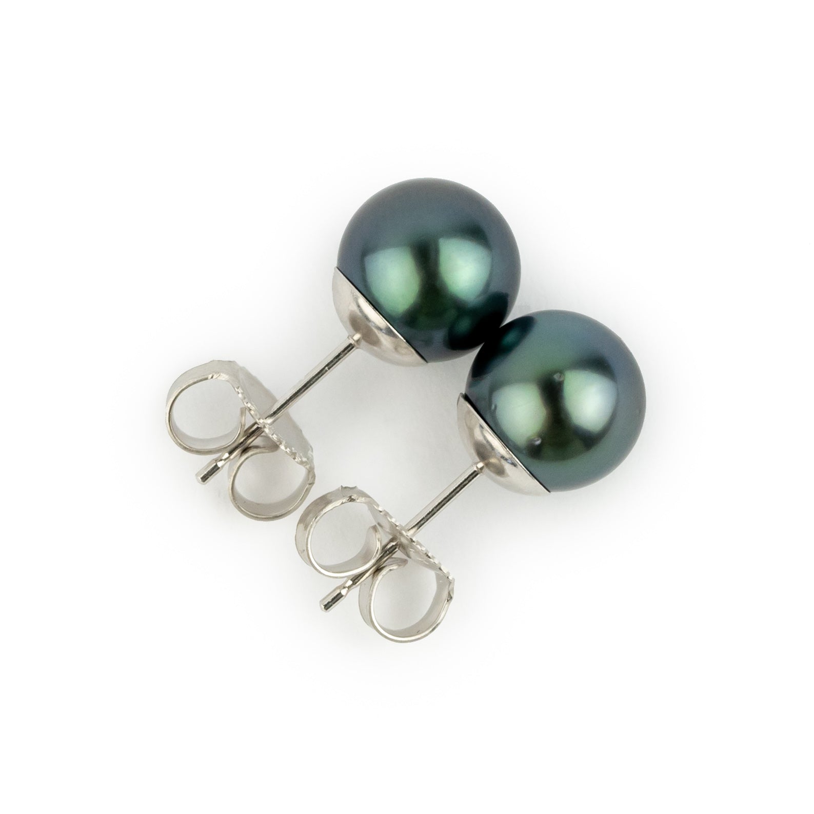 Deep Sea 8.2-8.6mm Tahitian Pearl Stud Earrings