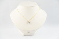 Aubergine Green 8.5mm Tahitian Pearl I'a Necklace on 14K Yellow Gold