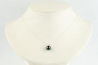 Deep Indigo 9.2mm Tahitian Pearl I'a Necklace on Sterling Silver