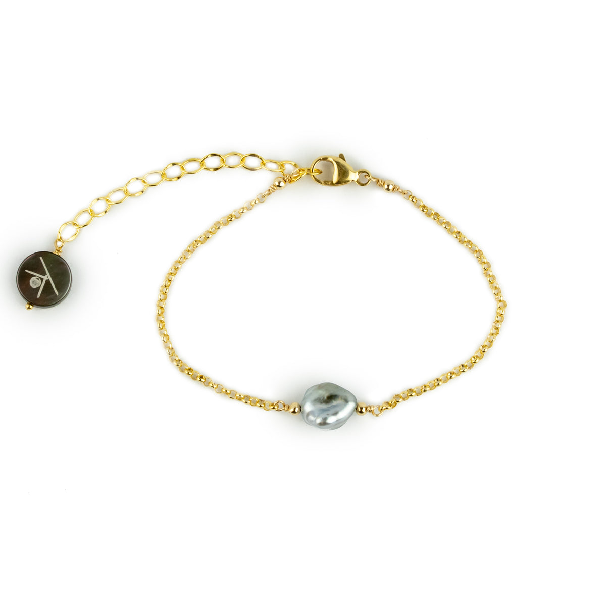 Tahitian Keshi Pearl Chain Bracelet on 14/20 Gold Filled