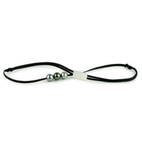 Silvery Blue Green 10.4-10.9mm Triple Eimeo Mana Necklace