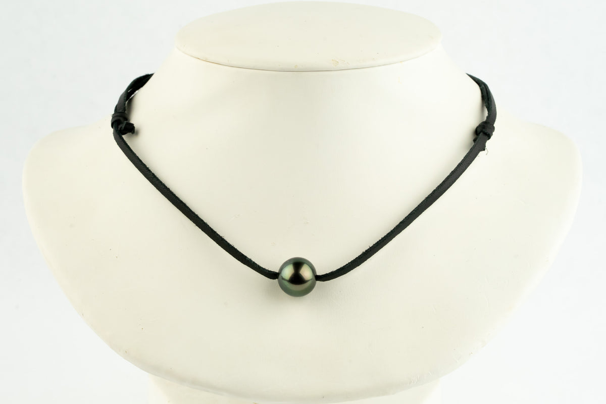 Deep Peacock Green 12.8mm Super Mana Necklace