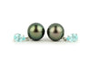 Tahitian Pearl & Aqua Sapphire Sirène Earrings