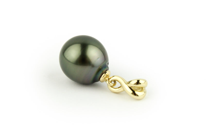 Deep Green 13.2mm Tahitian Pearl Drop Pendant