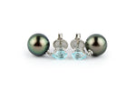 Tahitian Pearl & Aqua Sapphire Sirène Earrings