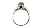 Bright Blue-Green 8mm Tahitian Pearl Ring (Unisex - Sterling silver)