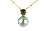 Tahitian Pearl & Opal Opéra Pendant or Necklace