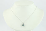 Lavender Tahitian Pearl & Diamond Asteria Pendant or Necklace on 14K White Gold