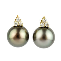 Tahitian Pearl & Diamond Toru Earrings