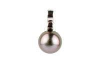 Flashy Pink 9.5mm Tahitian Pearl Infinity Pendant on 14K White Gold