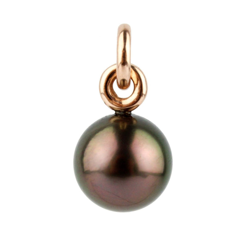 Aubergine Peacock 11.6mm Tahitian Pearl Rava Pendant on 14K Rose Gold