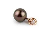 Aubergine Peacock 11.6mm Tahitian Pearl Rava Pendant on 14K Rose Gold