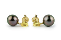 Tahitian Pearl & Yellow Sapphire Sirène Earrings