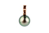 Light Peacock Green 9.3mm Tahitian Pearl Infinity Pendant on 14K Rose Gold