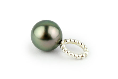 Green 9.5mm Tahitian Pearl Pendant on Sterling Silver