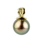 Golden Peacock Green 9.7mm Tahitian Pearl Hau Pendant