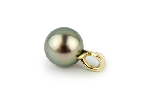 Golden Peacock Green 9.7mm Tahitian Pearl Hau Pendant