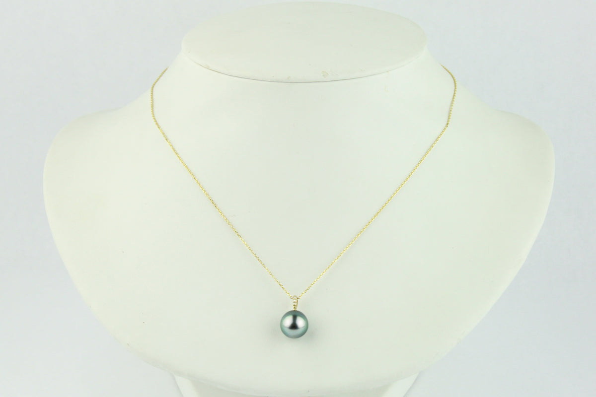 Tahitian Flashy Rainbow Pearl & Diamond Éclat Necklace on 14KYG