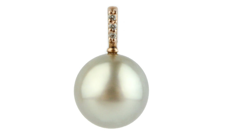 Golden Glow Tahitian Pearl & Diamond Éclat Pendant or Necklace on 14KRG