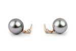 Tahitian Pearl & Diamond Étoile Earrings on 14K Rose Gold