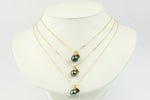 Peacock Green Tahitian Pearl Charm Necklace