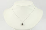 Silvery Pink Tahitian Pearl & Diamond Toru Necklace on 14K White Gold