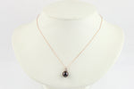 Plum Peacock Tahitian Pearl & Diamond Asteria Pendant or Necklace on 14K Rose Gold