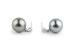 Tahitian Pearl & Diamond Étoile Earrings on 14K White Gold