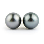 Silvery Blue Lavender 9.3mm Tahitian Pearl Stud Earrings