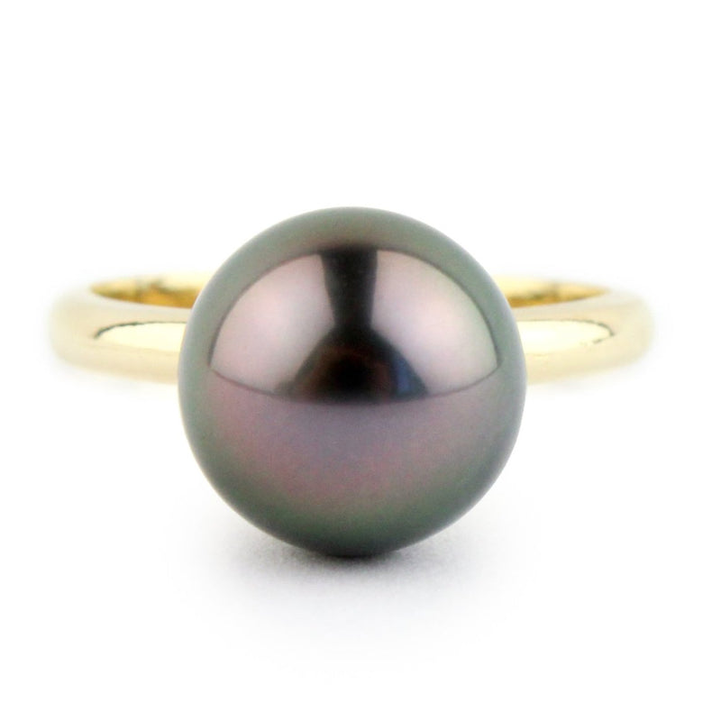 Plum Peacock 10.7mm Tahitian Pearl Ring