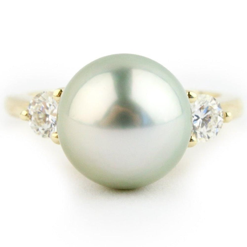 Tahitian Pearl & Diamond Bisou Ring