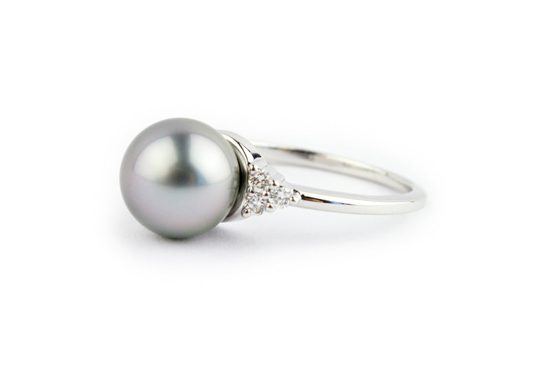 Tahitian Pearl & Diamond Toru Ring