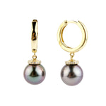 Bright Pink Tahitian Pearl & Diamond Halo Earrings