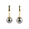 Bright Pink Tahitian Pearl & Diamond Halo Earrings