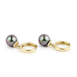 Bright Pink Tahitian Pearl & Diamond Halo Earrings