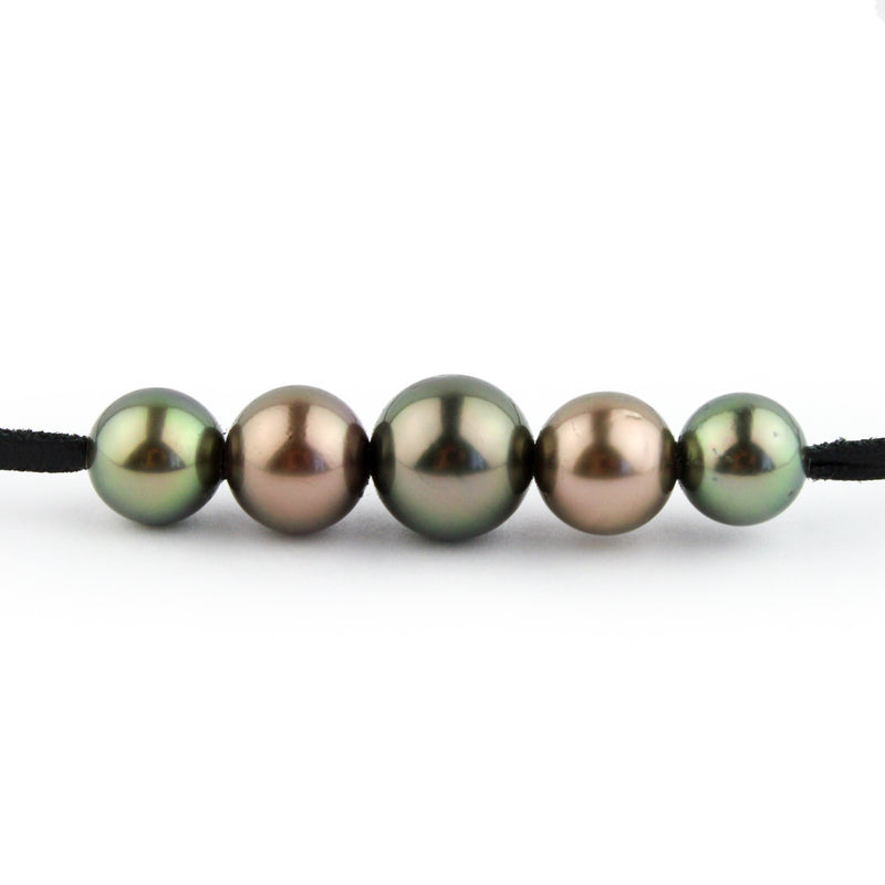 Quintuple Copper-Green 9.6-11.8mm Mana Pearl Necklace