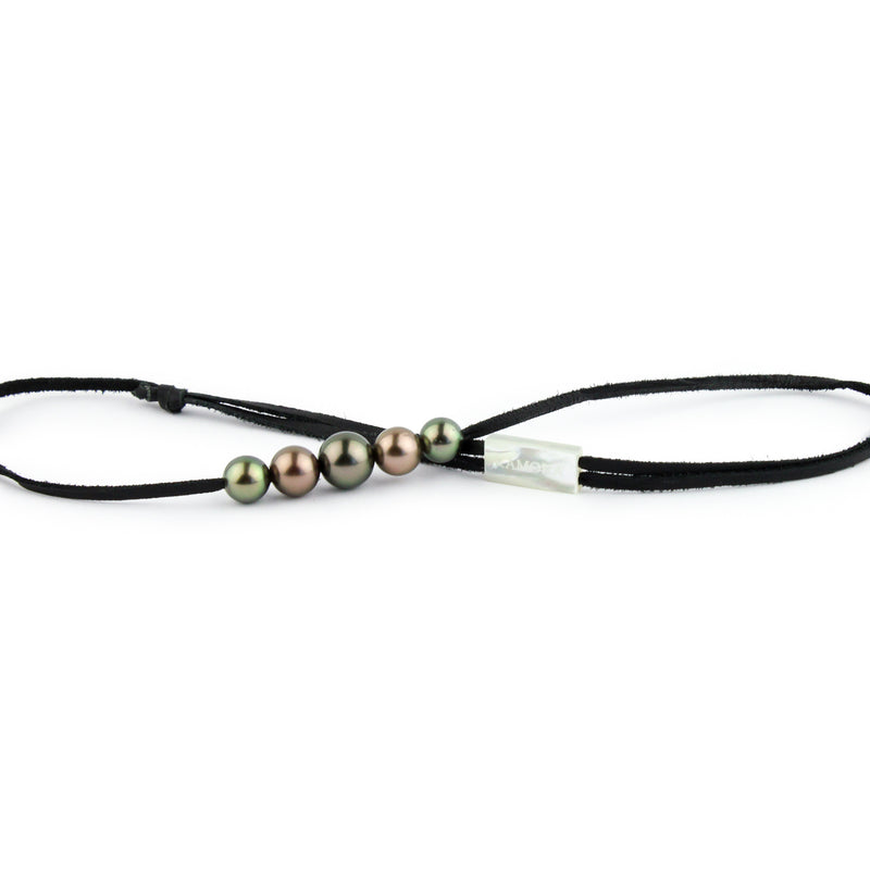 Quintuple Copper-Green 9.6-11.8mm Mana Pearl Necklace