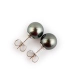 Stormy Blue 9.2-9.7mm Tahitian Pearl Stud Earrings