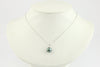 Flashy Aqua Tahitian Pearl & Diamond Toru Necklace on 14K White Gold